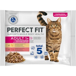 PERFECT FIT™ Adult 1+ Πλήρης Υγρή Τροφή Γάτας Κρεατικά σε Σάλτσα Φακελάκι 4x85g image